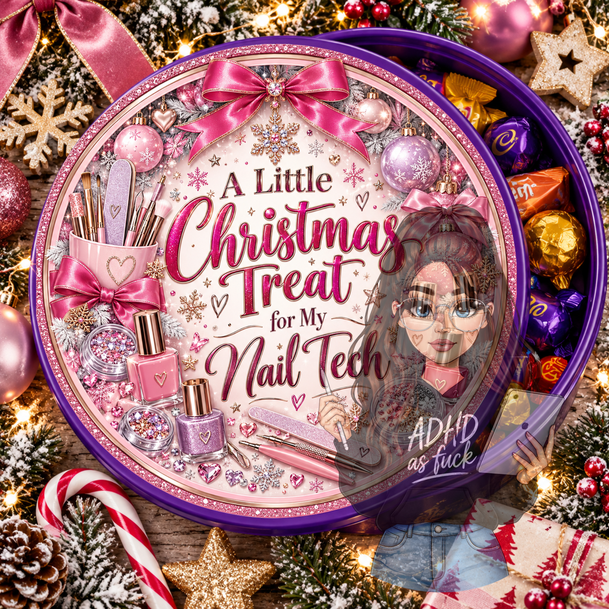 Christmas Occupation Chocolate Tub Lid Designs – Set of 9 PNG Digital Downloads