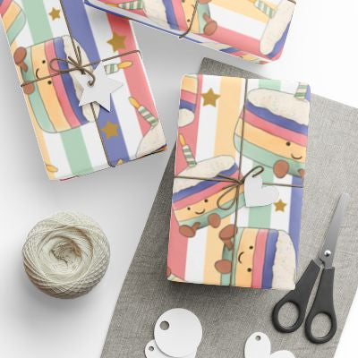A3 Cute Birthday Cake Wrapping Paper Sheets | Pastel Kawaii Gift Wrap | Kids Birthday Wrapping Paper | Aesthetic Cake Pattern | Choice of 4 Designs