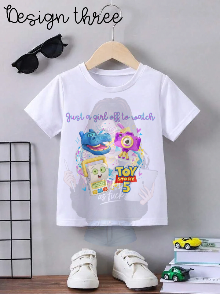 🎬 TStory Movie Trip T-Shirt | Personalised Children’s Cinema T-Shirt | Toy Story Birthday Tee | Ages 1-2 to 12-13 Years