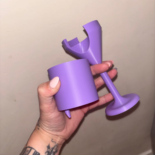 16oz Snow Globe Funnel, Lid Holder & Glitter Pokey Tool Set | Tumbler Filling Kit | Resin & Glitter Pouring Aid | 3D Printed Craft Tool