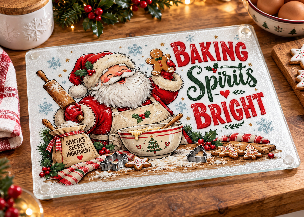 Christmas Kitchen Chopping Board PNG Bundle | 10 Festive Sublimation Designs | Funny Christmas Kitchen Digital Download