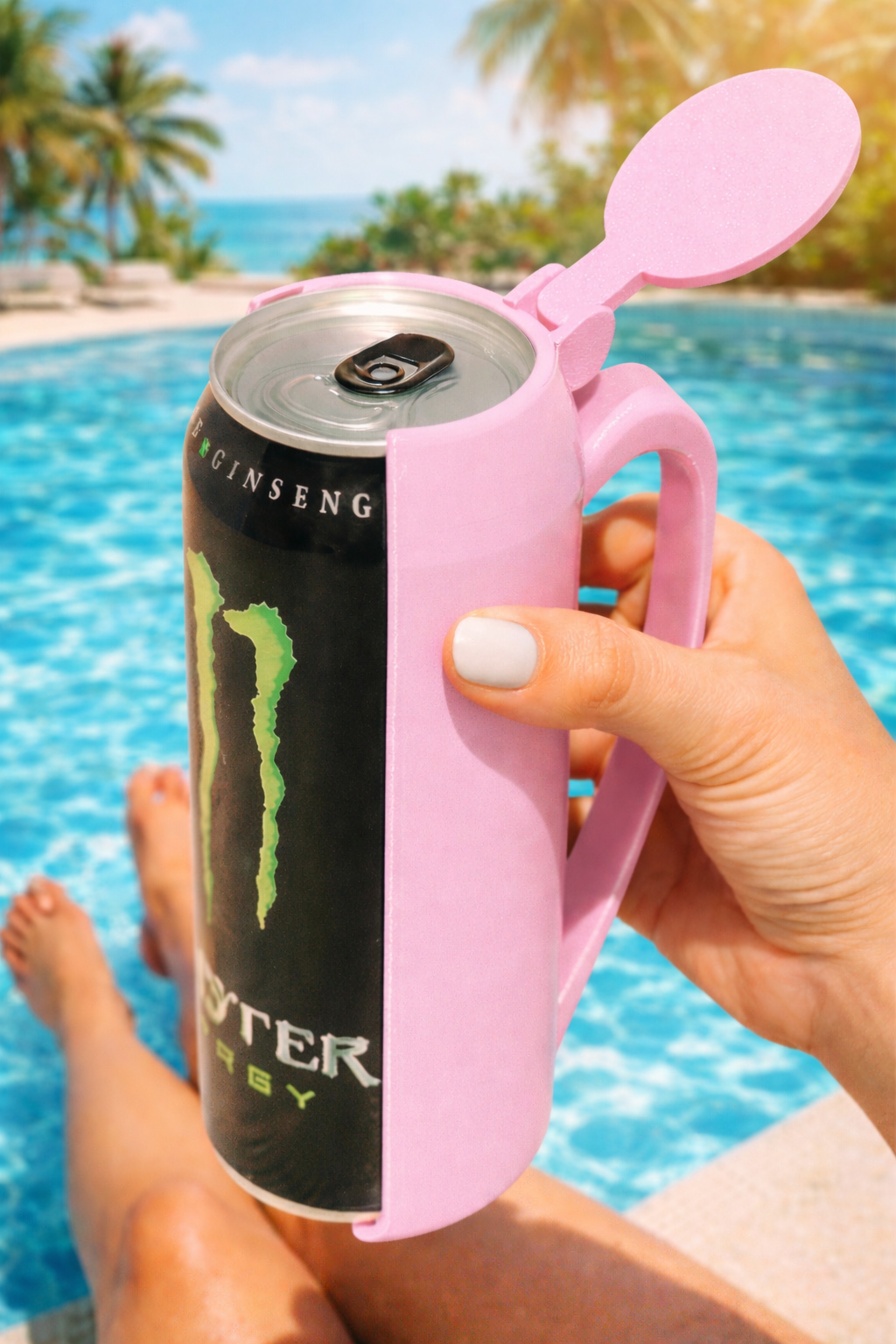 Can Holder with Lid – Fits Monster & Relentless | 3D Printed Drink Holder with Handle