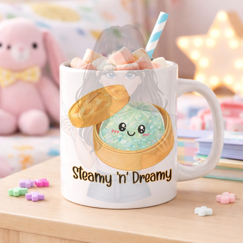 6 Cute Dumpling PNG Bundle | Kawaii Glitter Dumpling Designs | Funny Quote Sublimation Files | Mug & T-Shirt Designs | Instant Download
