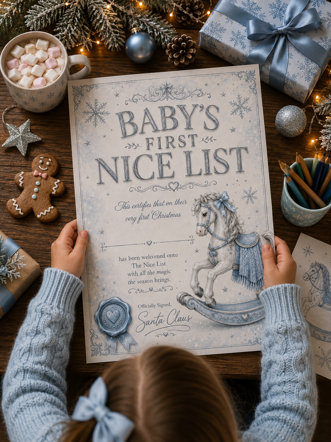 Pay What You Can Afford Personalised Christmas Nice List Certificate | A4 Printed Christmas Certificate| Santa Nice List | Child Christmas Keepsake | Gift from Santa