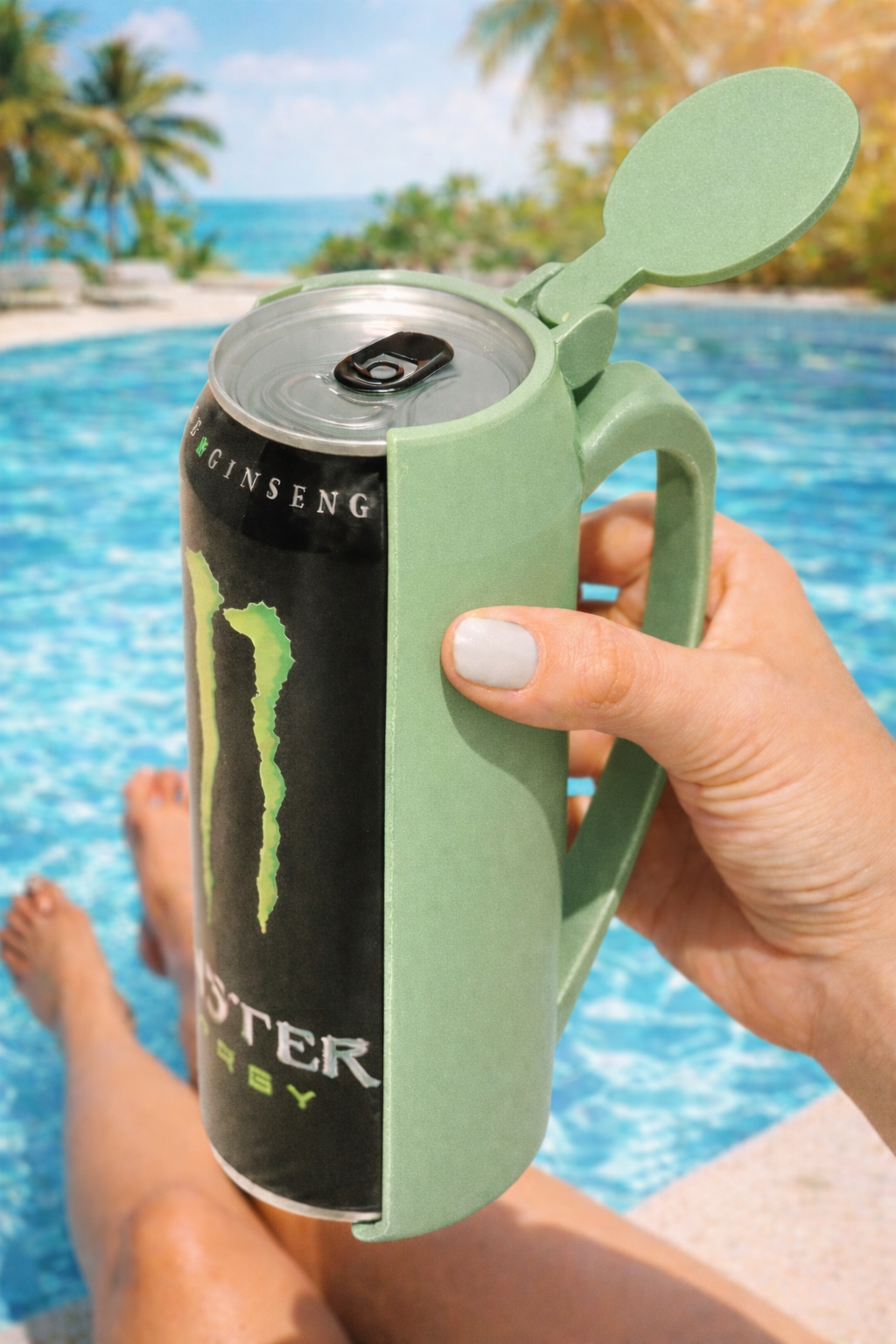Can Holder with Lid – Fits Monster & Relentless | 3D Printed Drink Holder with Handle