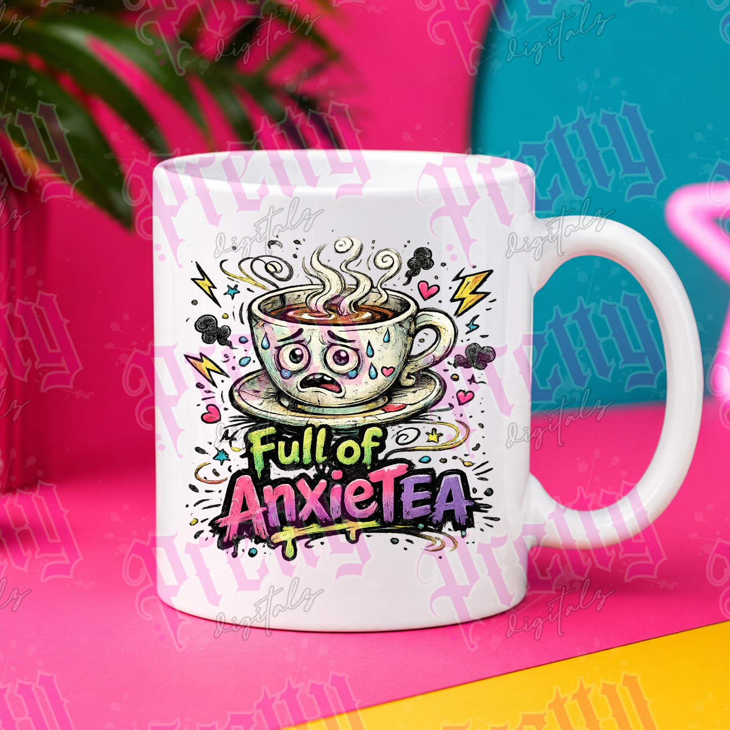 Funny Anxiety Mug 11oz | Humorous Mental Health Coffee Mug | Neurospicy Gift | ADHD Mug | Sarcastic Tea Cup | Gift for Friends & Coworkers