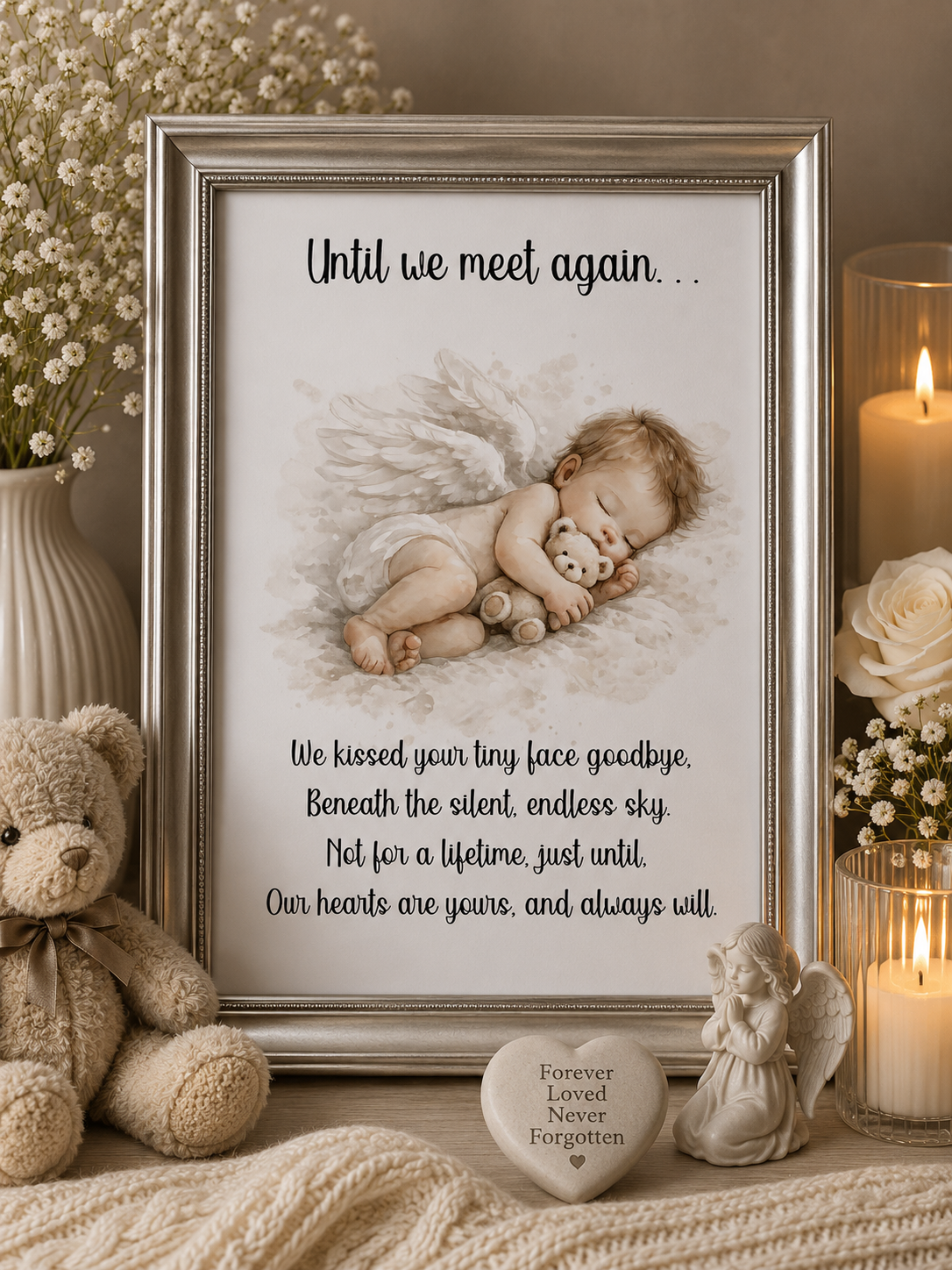 Baby Loss Memorial Print A4 | Stillborn & Pregnancy Loss Poem | Bereavement Gift | Rainbow Baby | Sympathy Keepsake | Unframed