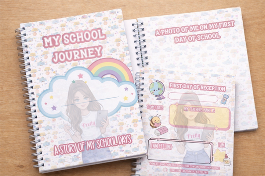 Pink & Blue My School Journey Printable Book | Reception to Year 6 Memory Book | First Day of School Keepsake | Kids School Milestone Journal | Digital Download