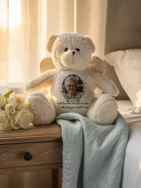 Personalised memorial angel bear product photo