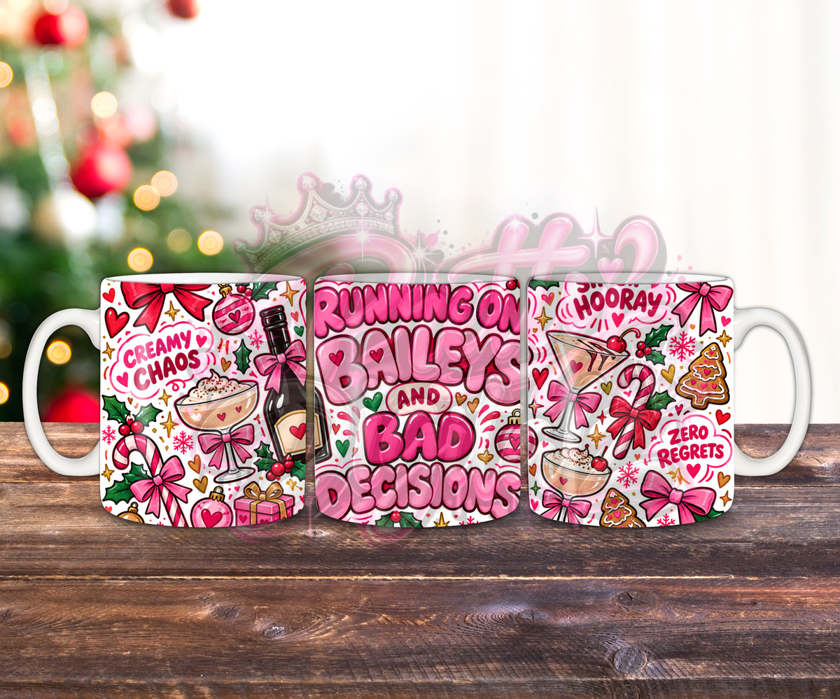 Funny Christmas Mug Wrap Bundle | 10 Pink Girly Christmas Sublimation Designs | 11oz Mug PNG Digital Download