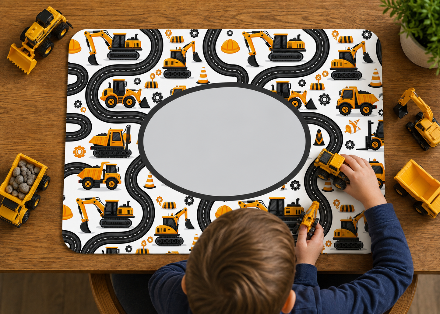 Construction Vehicle Digital Download Bundle | 4 Kids Placemat PNGs + 4 Toddler Sippy Cup Wraps | Sippy Wraps Double as Seamless Patterns | Digger Sublimation Set