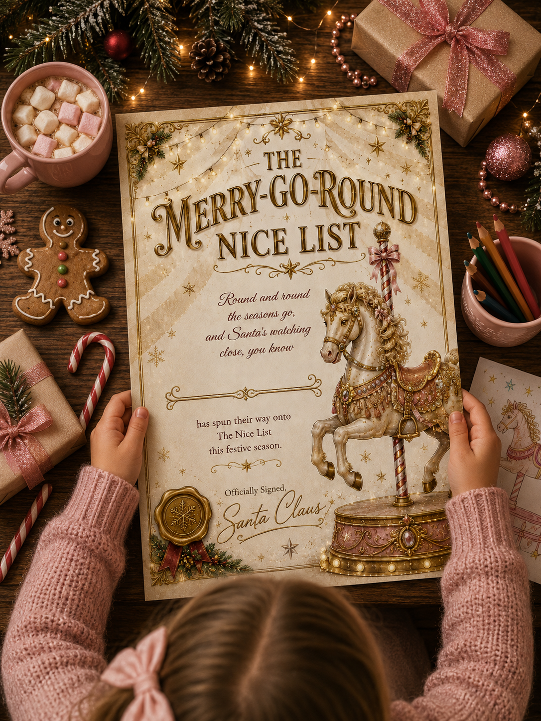 Pay What You Can Afford Personalised Christmas Nice List Certificate | A4 Printed Christmas Certificate| Santa Nice List | Child Christmas Keepsake | Gift from Santa
