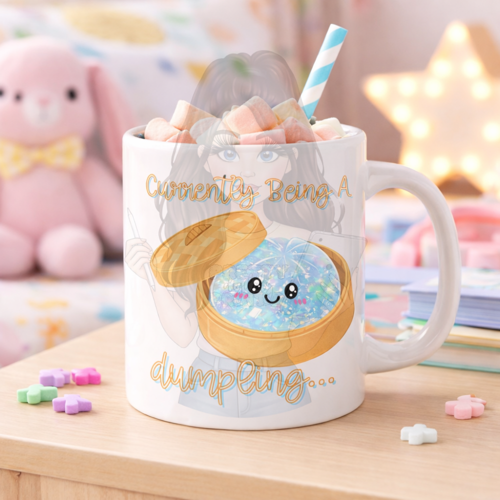 6 Cute Dumpling PNG Bundle | Kawaii Glitter Dumpling Designs | Funny Quote Sublimation Files | Mug & T-Shirt Designs | Instant Download