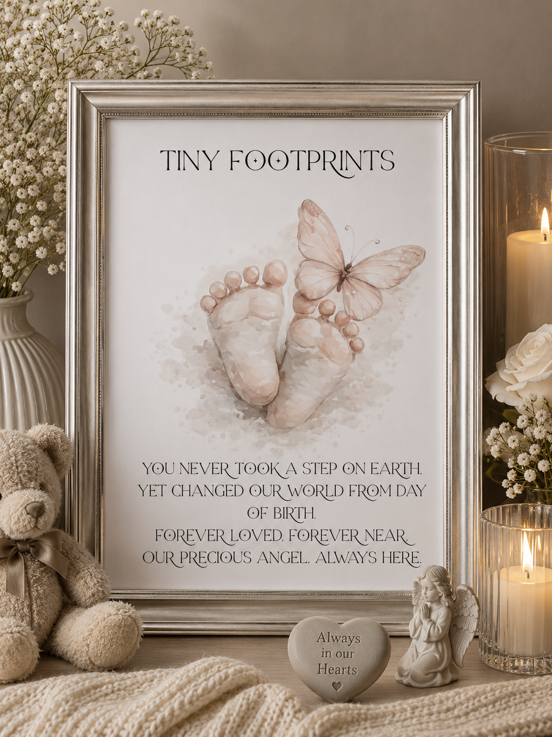 Baby Loss Memorial Print A4 | Stillborn & Pregnancy Loss Poem | Bereavement Gift | Rainbow Baby | Sympathy Keepsake | Unframed