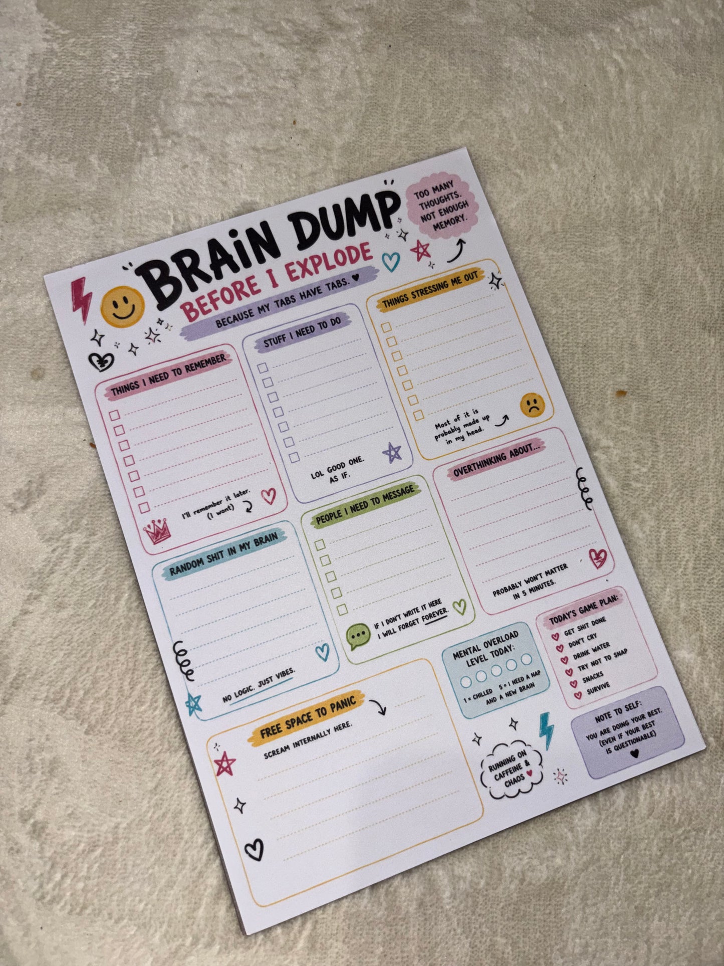 ADHD Notebook Bundle | Pick Any 3 Chaos-Friendly Notepads | Funny Neurospicy Stationery Set