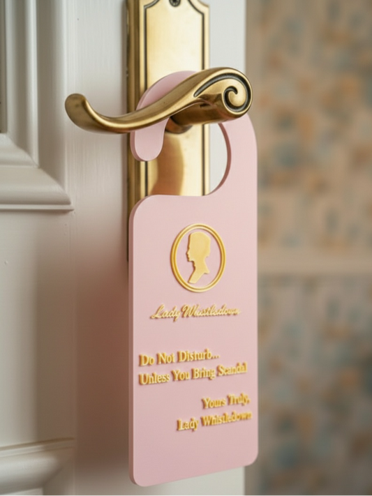 Luxury Door Hanger Sign Pack of 3 | Do Not Disturb Sign | Pink & Gold Room Sign | Hotel Style Door Tags | Funny Door Hanger Wholesale