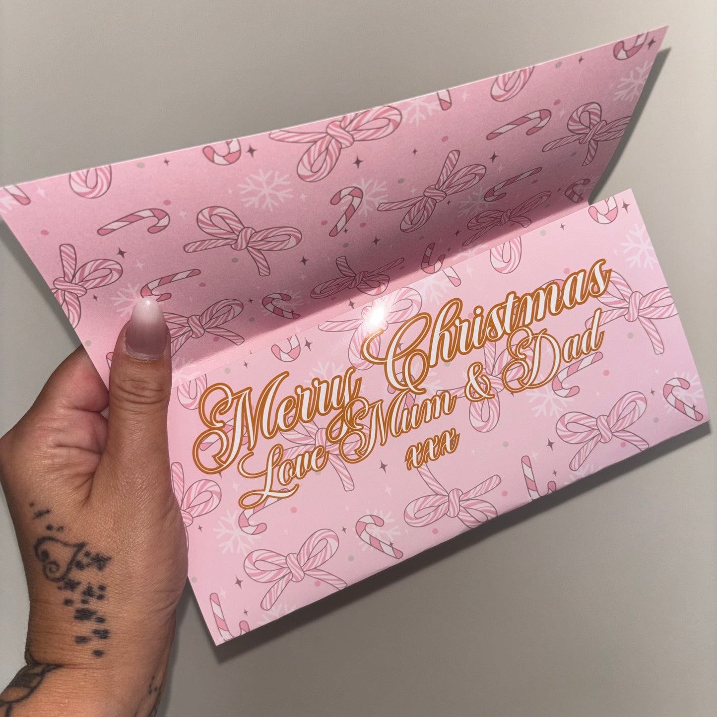 Personalised Christmas Money Holder | Luxury Cash Gift Envelope | Custom Name & Personalised Inside Message | Christmas Money Wallet for Kids | Reusable Gift Holder