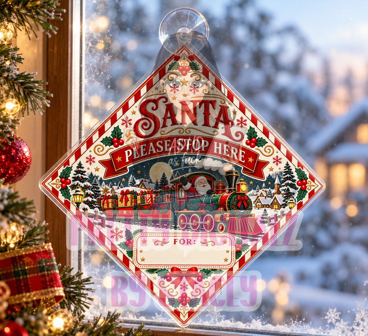 Santa Stop Here Window Sign Bundle | 20 Christmas Digital Designs | Printable Personalised PNGs