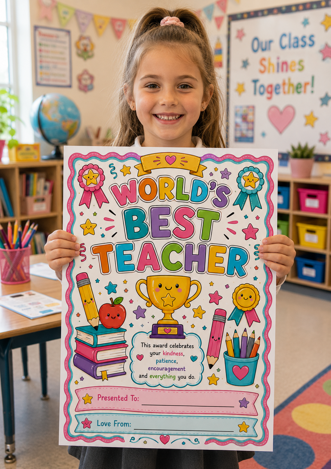Pay What You Can Afford |Personalised Teacher Appreciation Print | Thank You Teacher Gift | End of School Year Keepsake | Nursery Teacher Present | A4 Glossy Photo Print