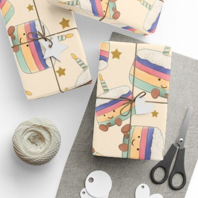 A3 Cute Birthday Cake Wrapping Paper Sheets | Pastel Kawaii Gift Wrap | Kids Birthday Wrapping Paper | Aesthetic Cake Pattern | Choice of 4 Designs