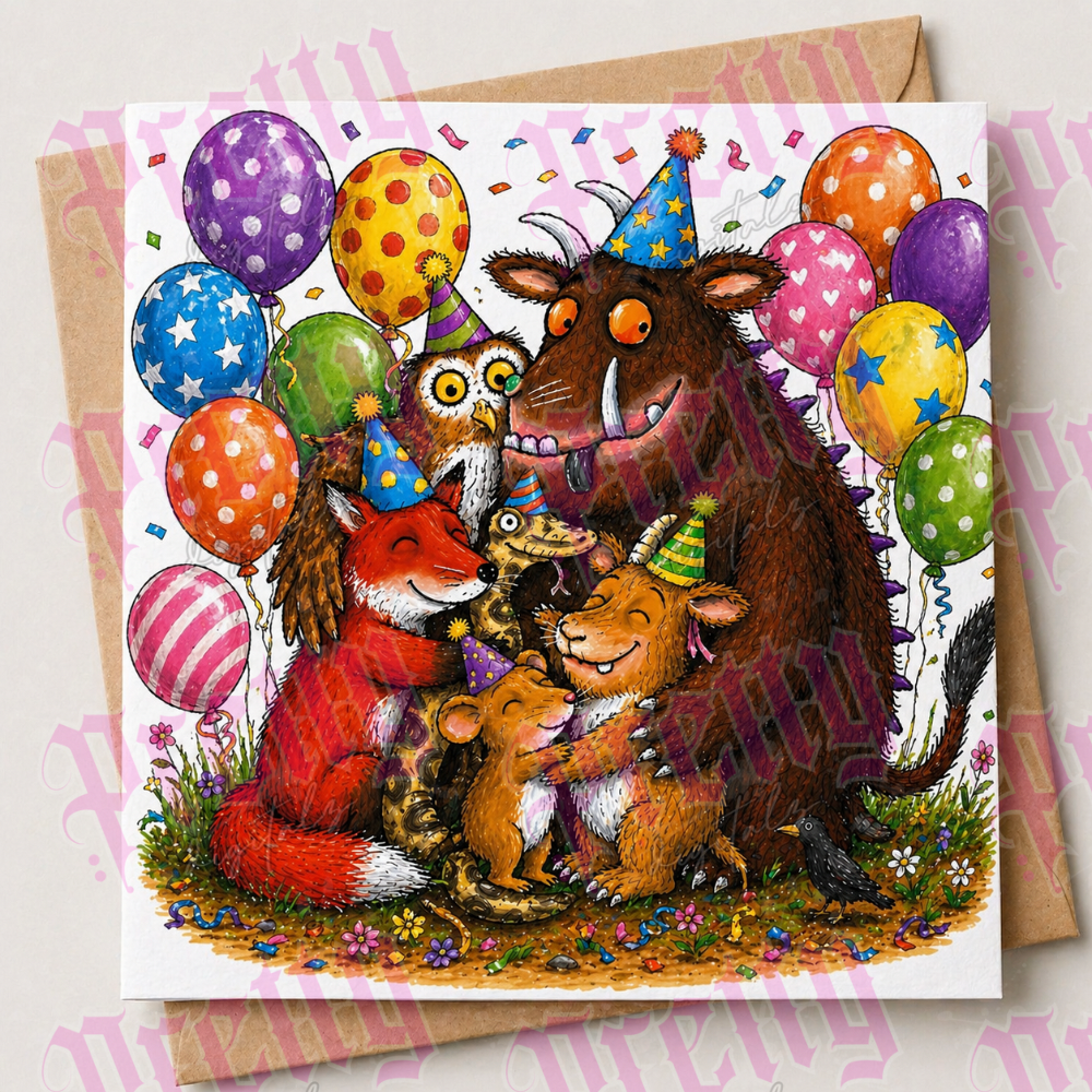 6 Birthday Card Designs Bundle | Cute Animal Birthday Cards | Kids Birthday Card Set | Printable Greeting Cards | Digital Download | No Text Included