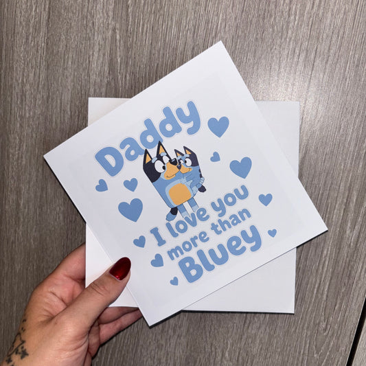 Bluey Inspired Father’s Day Card | Daddy, Pops, Grandad & Gramps Day Cards | Cute Kids Father’s Day Greeting Card | Handmade Card for Dad
