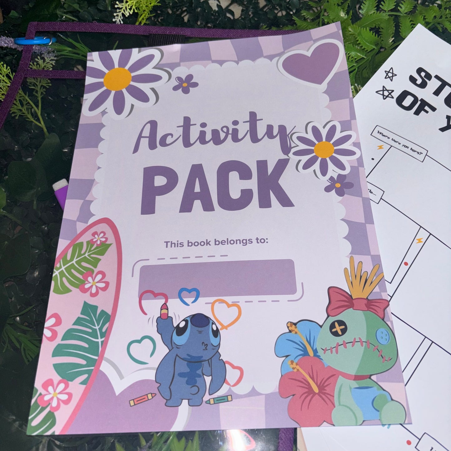 Summer Activity Pack – Reusable Wipeable Folder | 20 Fun Learning Activities | Personalised Children’s Travel Pack
