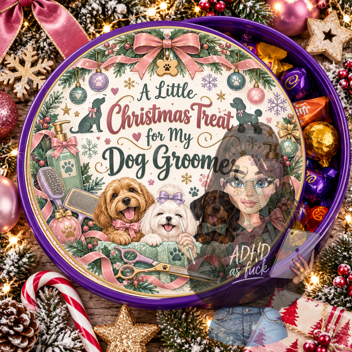 Christmas Occupation Chocolate Tub Lid Designs – Set of 9 PNG Digital Downloads