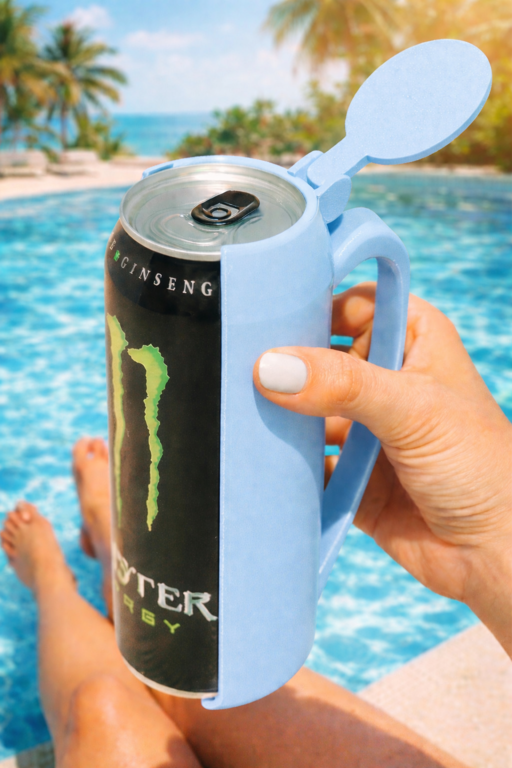 Can Holder with Lid – Fits Monster & Relentless | 3D Printed Drink Holder with Handle