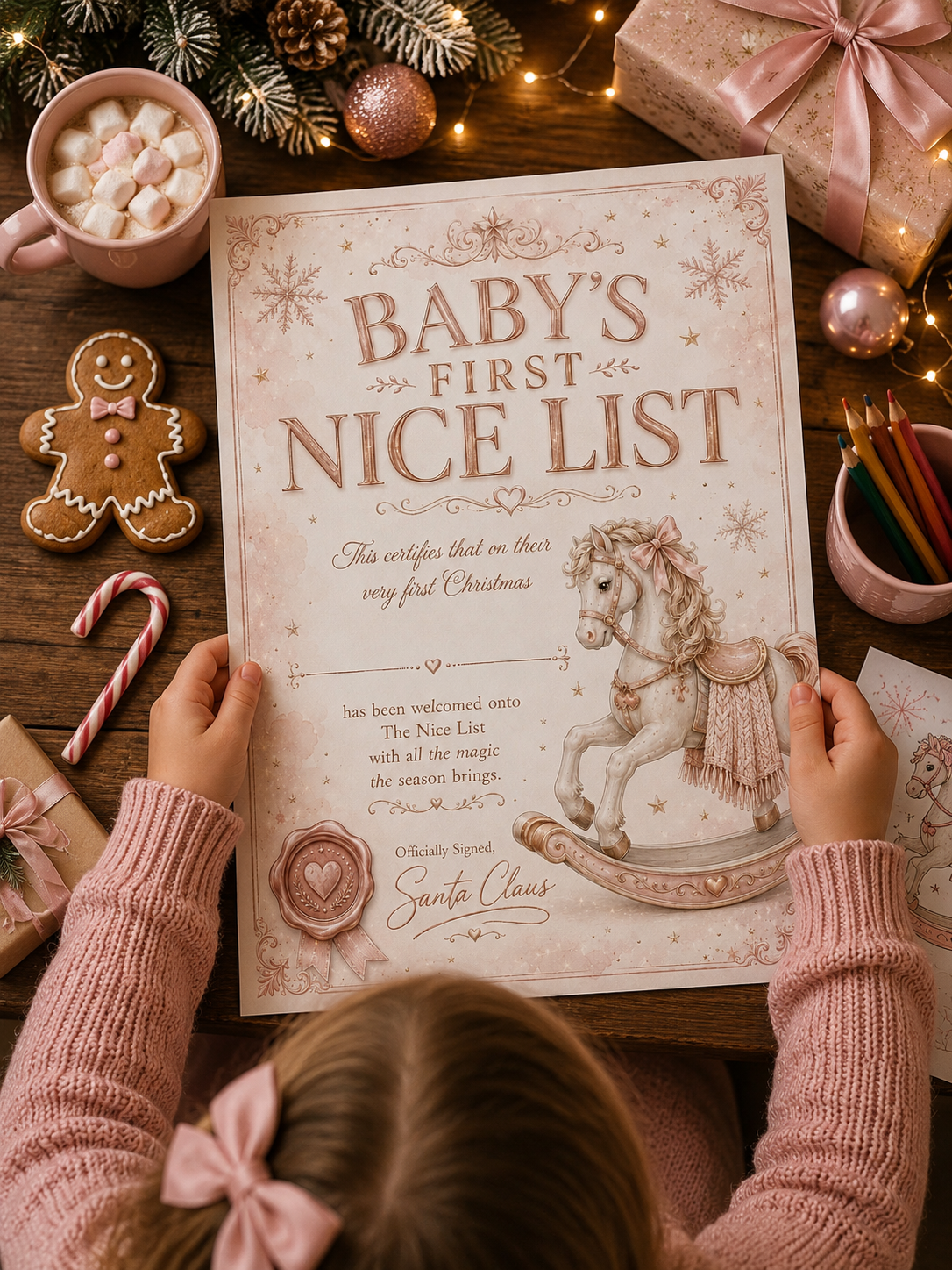 Pay What You Can Afford Personalised Christmas Nice List Certificate | A4 Printed Christmas Certificate| Santa Nice List | Child Christmas Keepsake | Gift from Santa