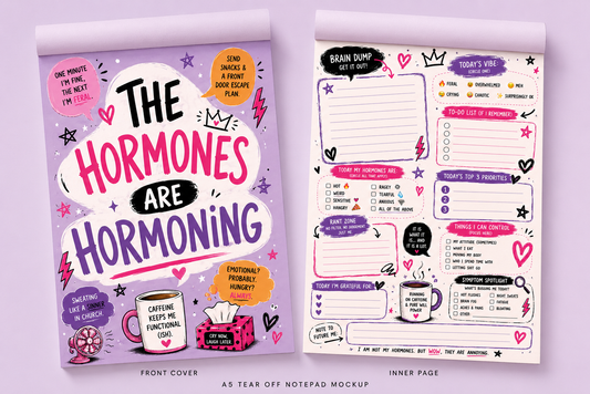 5 x Funny Menopause & Perimenopause A5 Notepad Bundle | Sweary Brain Dump Pads | Printable PDF Planner Pages | Instant Digital Download