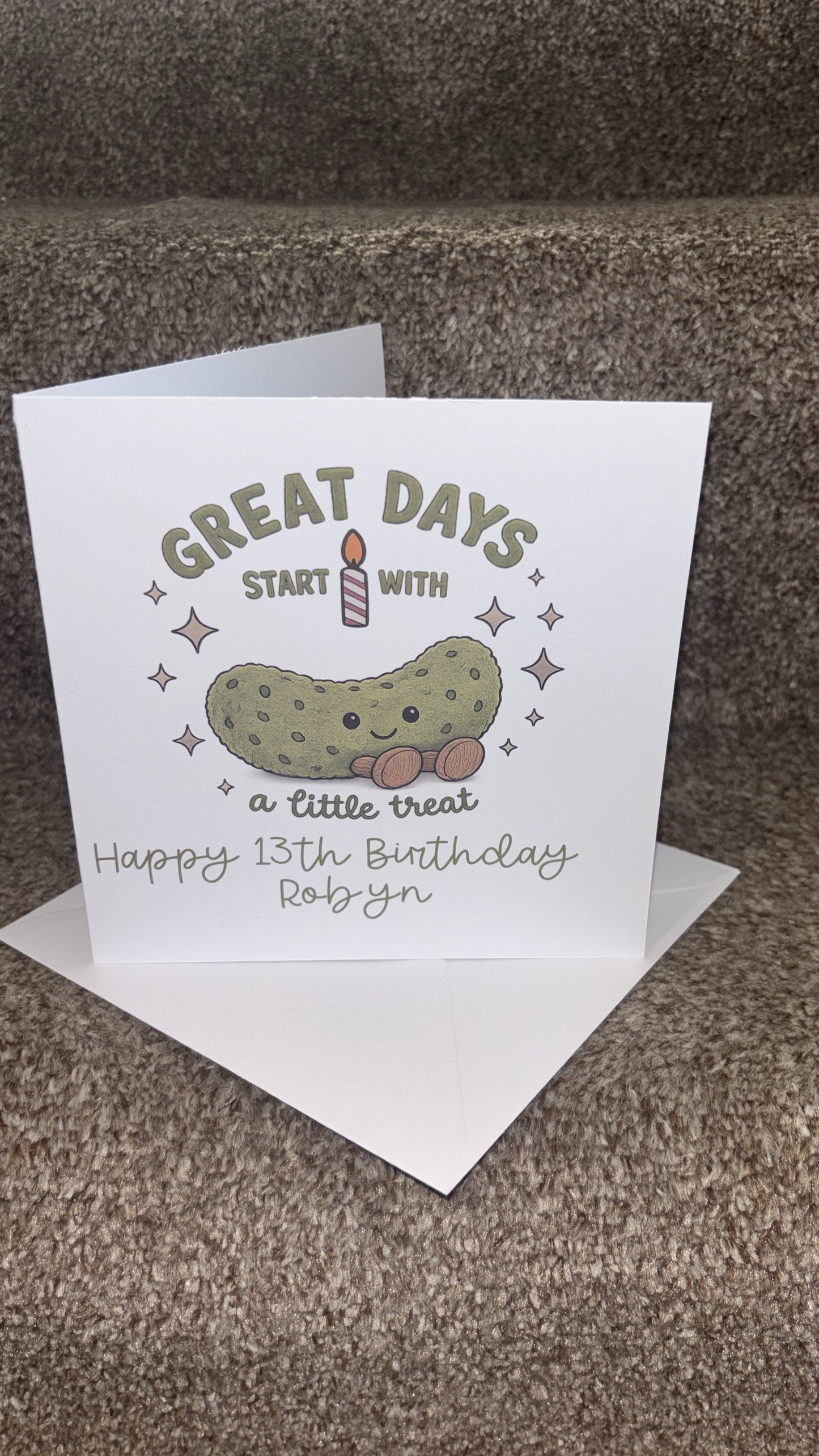 Personalised Jellycat Inspired Birthday Card | Custom Name Card | Cute Birthday Treat Card | 6x6 Inch Greeting Card | Jellycat Style Birthday Card