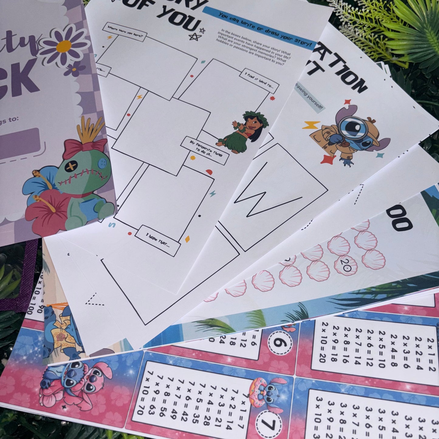 Summer Activity Pack – Reusable Wipeable Folder | 20 Fun Learning Activities | Personalised Children’s Travel Pack