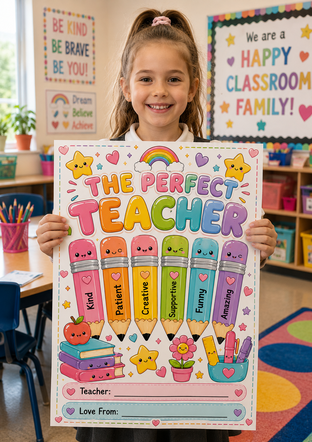 Pay What You Can Afford |Personalised Teacher Appreciation Print | Thank You Teacher Gift | End of School Year Keepsake | Nursery Teacher Present | A4 Glossy Photo Print