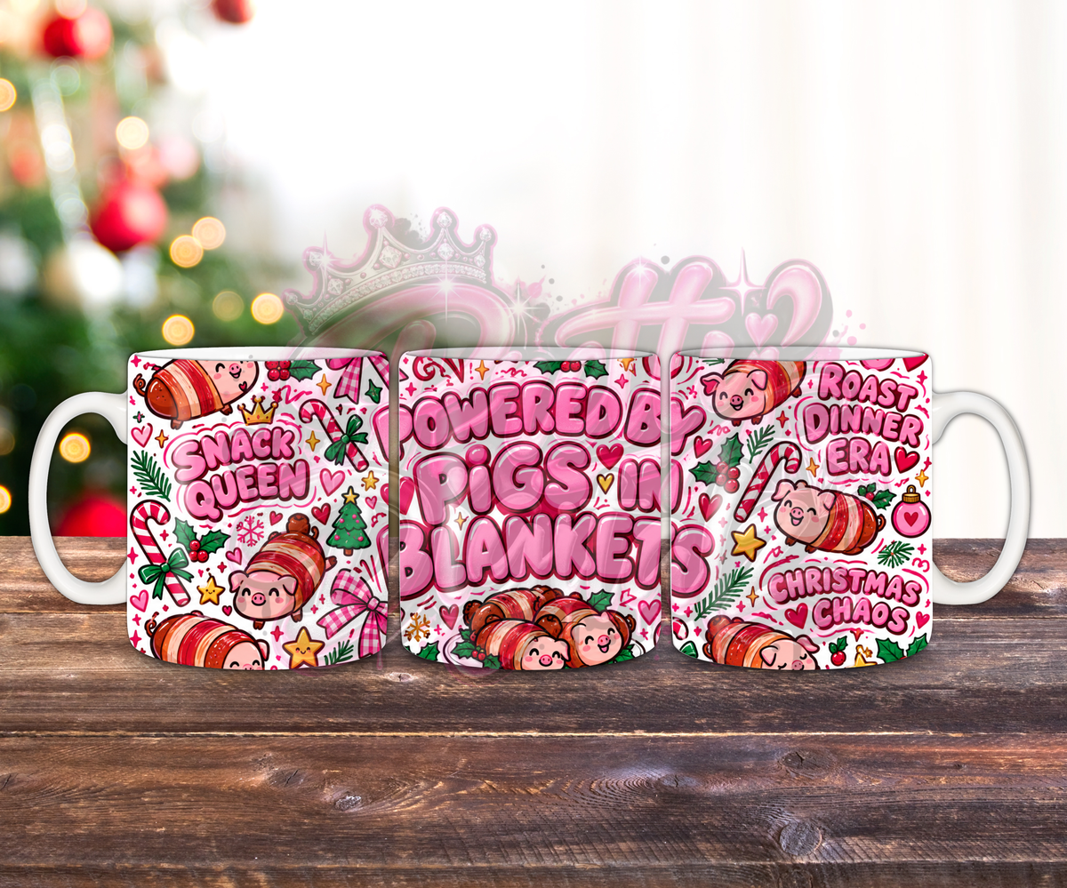 Funny Christmas Mug Wrap Bundle | 10 Pink Girly Christmas Sublimation Designs | 11oz Mug PNG Digital Download