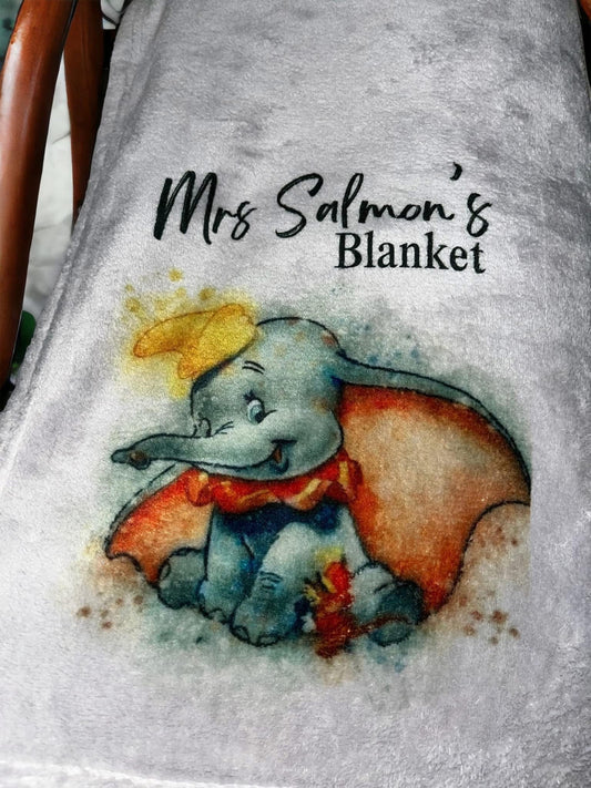 Personalised Plush Blanket | Custom Printed Blanket | 150 x 120cm | Grey or Blush Pink | Photo & Name Blanket | Custom Gift