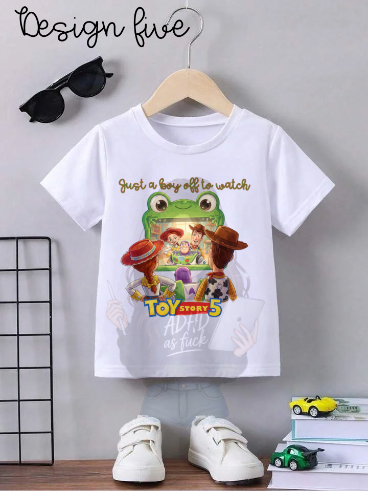 🎬 TStory Movie Trip T-Shirt | Personalised Children’s Cinema T-Shirt | Toy Story Birthday Tee | Ages 1-2 to 12-13 Years