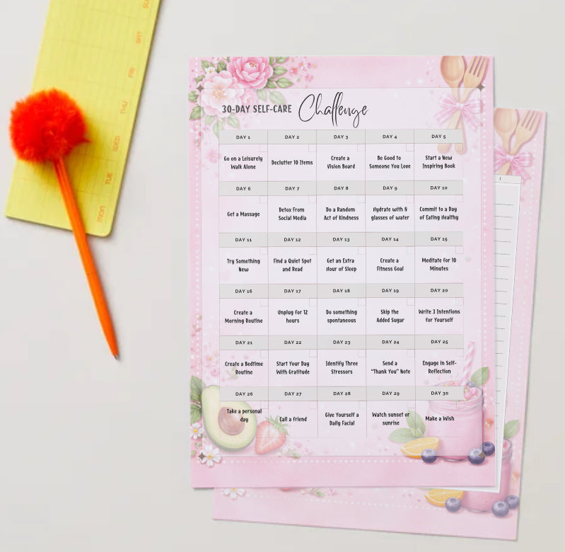 Pink Meal Planner Printable | Weekly & Monthly Meal Planning, Grocery Lists & Self-Care Planner pdf
