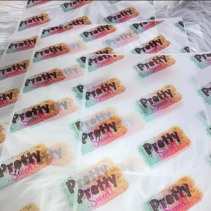 100 Custom Logo Stickers + 50 A4 Vellum Logo Sheets | Small Business Packaging Bundle | Personalised Branding Stickers