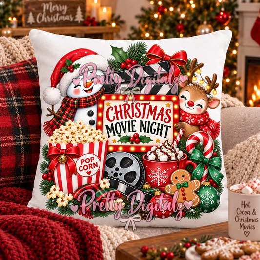 Christmas Movie Night PNG Bundle | Set of 10 Festive Digital Designs | Christmas Movie Clipart | Sublimation Download