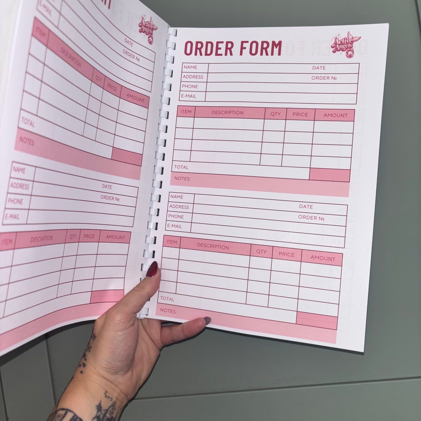 Personalised Business Order Book with 100 Logo Stickers | Small Business Order Forms | Bound Order Tracker Book | Business Stationery UK