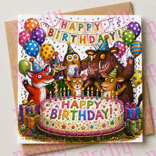 6 Birthday Card Designs Bundle | Cute Animal Birthday Cards | Kids Birthday Card Set | Printable Greeting Cards | Digital Download | No Text Included