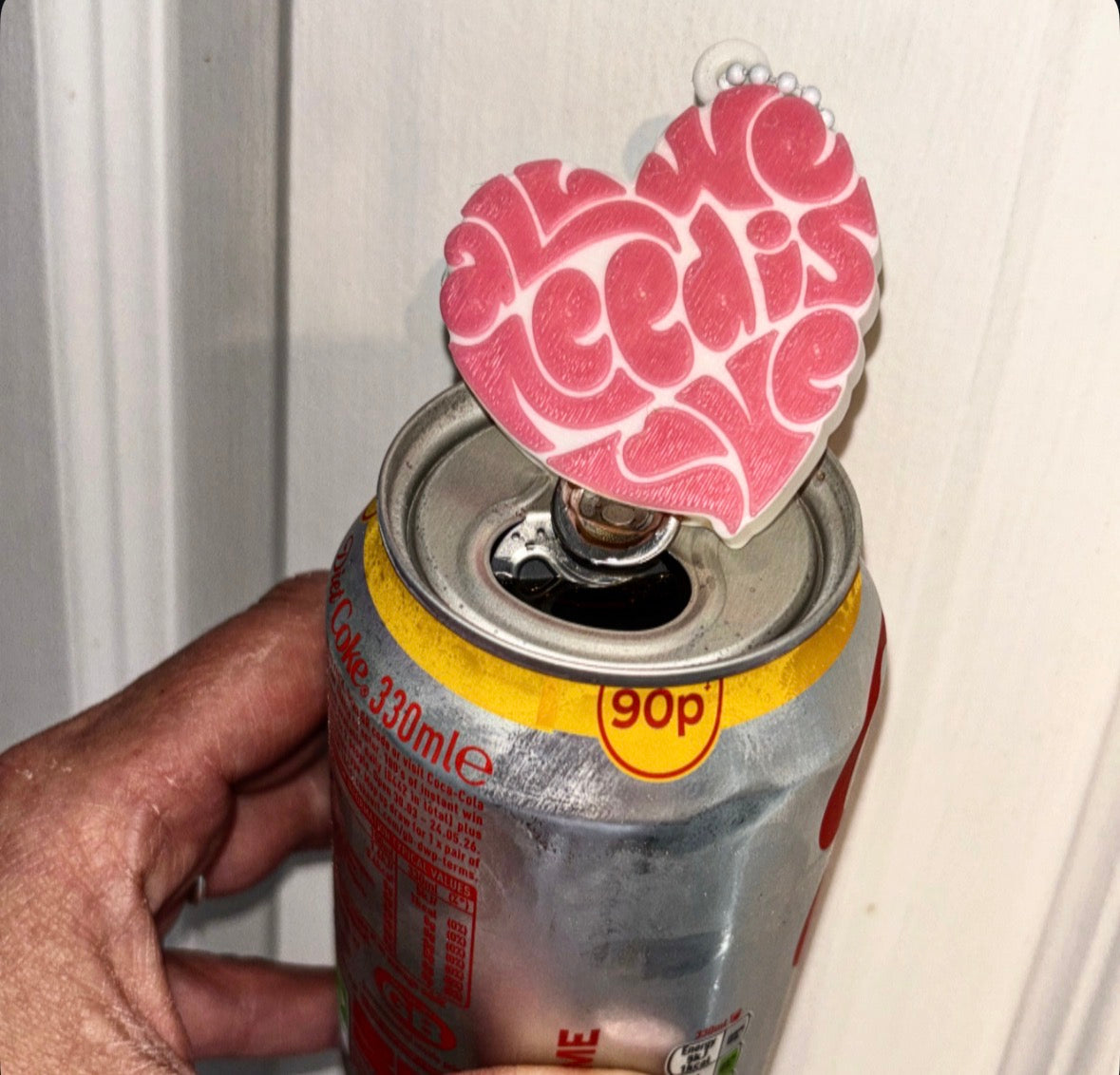 All I Need Is Love Can Opener | Nail Saver Can Tab Opener | Acrylic Can Lid Lifter | Soda Can Opener Tool | Cute Gift for Her | No Broken Nails Tool