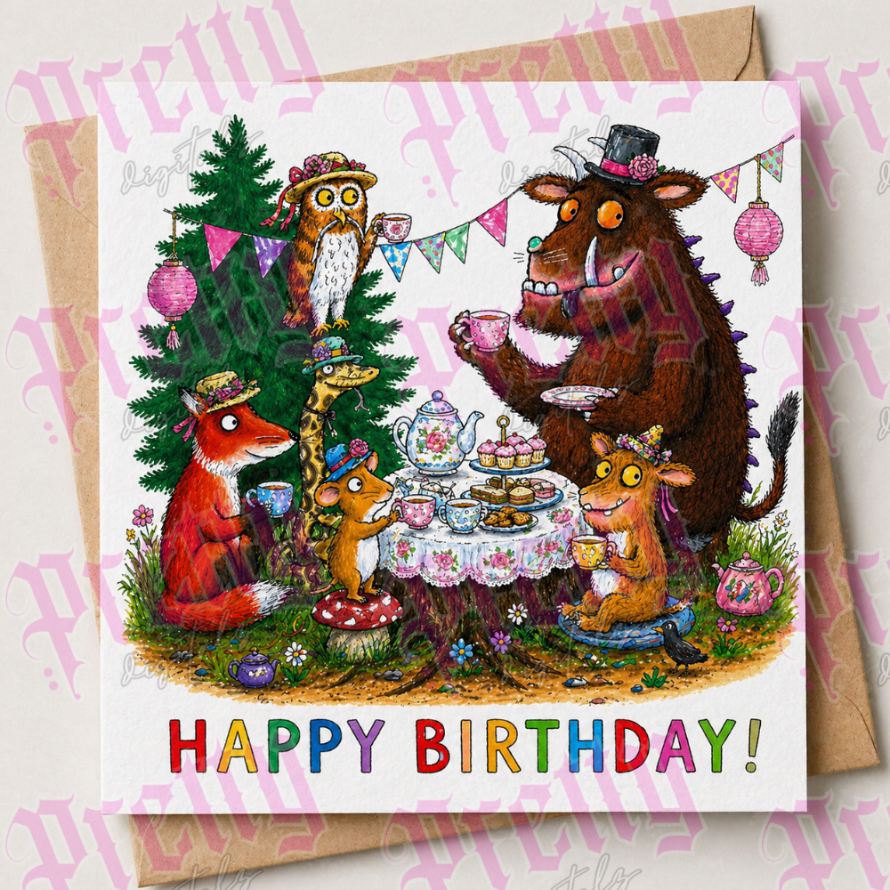 6 Birthday Card Designs Bundle | Cute Animal Birthday Cards | Kids Birthday Card Set | Printable Greeting Cards | Digital Download | No Text Included