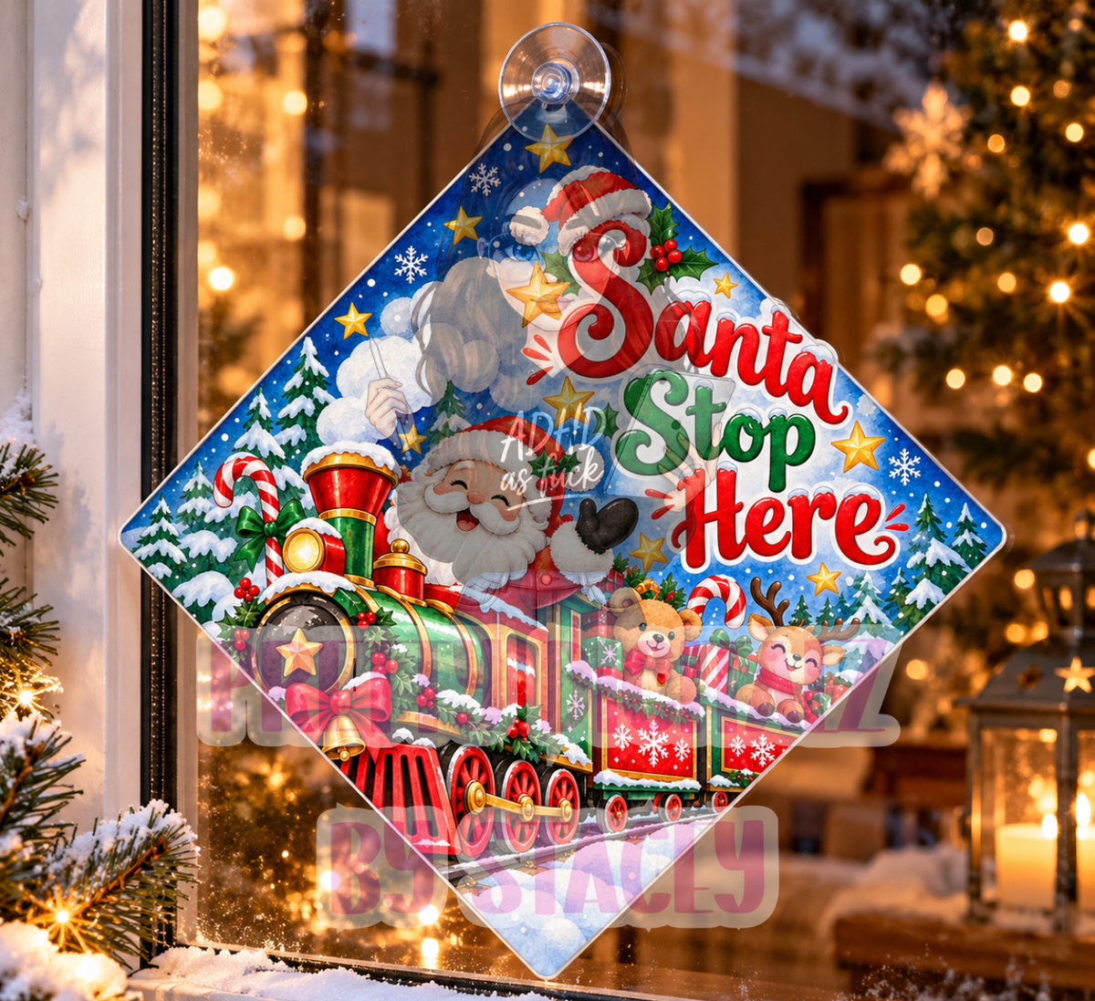 Santa Stop Here Window Sign Bundle | 20 Christmas Digital Designs | Printable Personalised PNGs