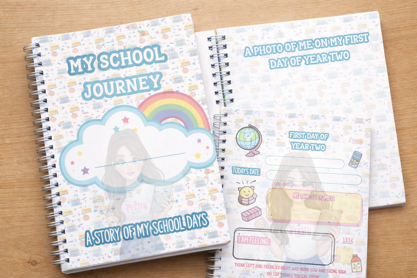 Pink & Blue My School Journey Printable Book | Reception to Year 6 Memory Book | First Day of School Keepsake | Kids School Milestone Journal | Digital Download