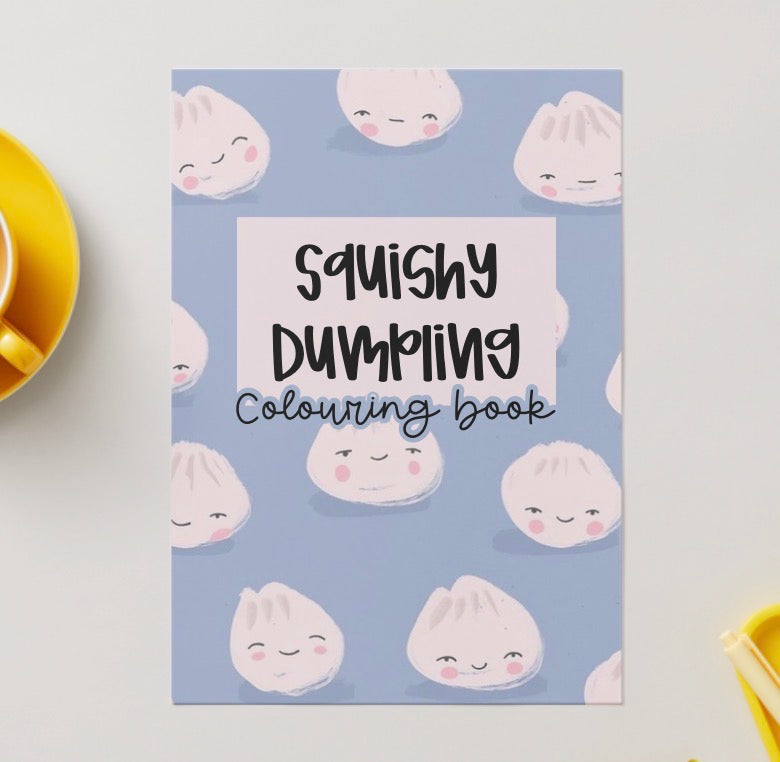 Squishy dumpling pdf digital download colouring book 21 pages