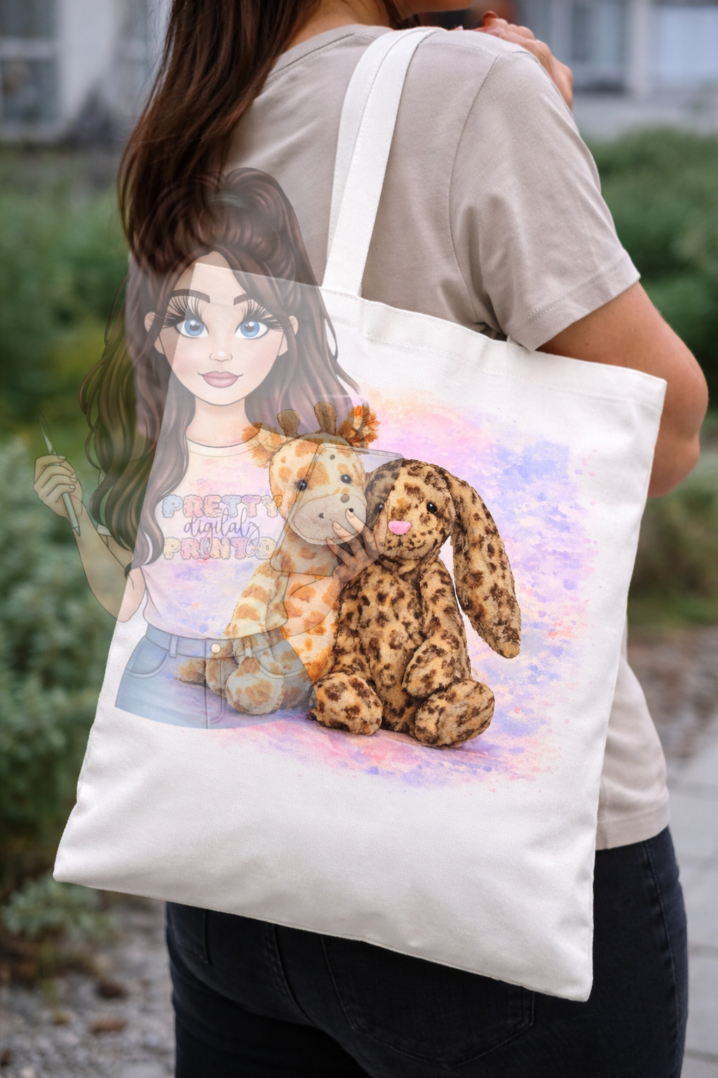 Jelly Teddy Inspired Tote Bag | Cute Mum Tote | Funny “Probably Needed a Hug” Bag | Aesthetic Cotton Shopper | Gift for Mum | Cute Plush Style Bag