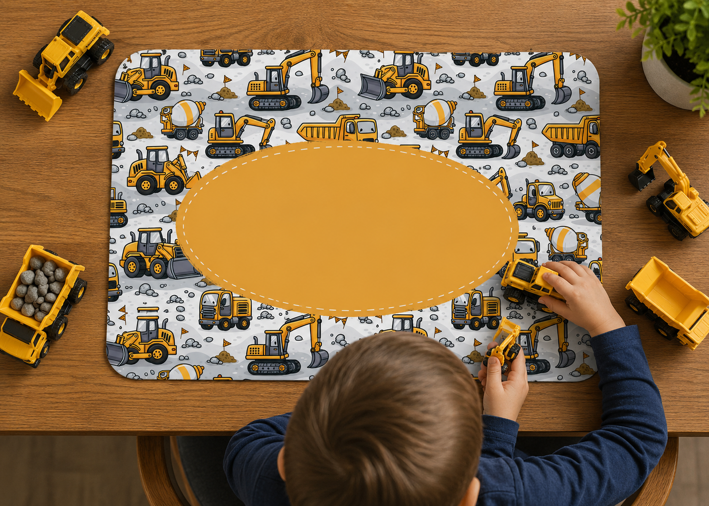 Construction Vehicle Digital Download Bundle | 4 Kids Placemat PNGs + 4 Toddler Sippy Cup Wraps | Sippy Wraps Double as Seamless Patterns | Digger Sublimation Set