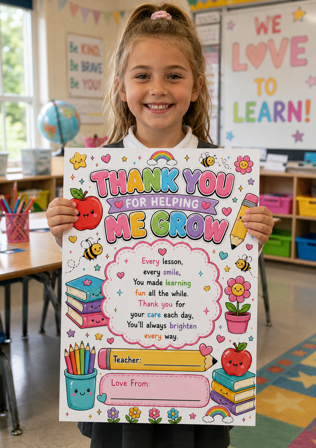 Pay What You Can Afford |Personalised Teacher Appreciation Print | Thank You Teacher Gift | End of School Year Keepsake | Nursery Teacher Present | A4 Glossy Photo Print